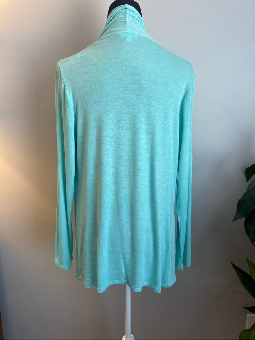 Zenana Premium Light Aqua Open-Front Women's Cardigan - Picture 2 of 4
